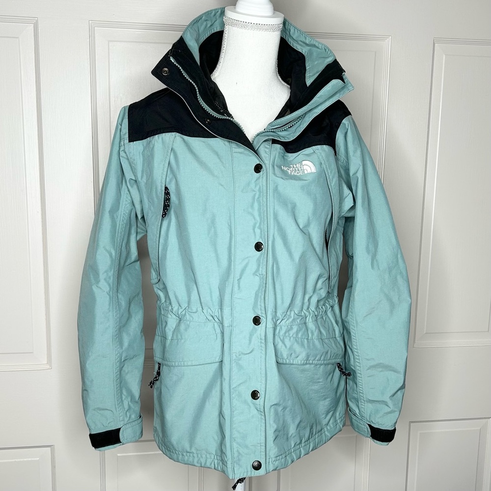 The North Face • Mint Green Insulated Rain Jacket Windbreaker Small